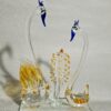 Romantic yellow glass swan with tree decorative ornament