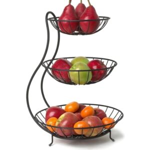 Elegant 3-tier fruit holder with space-saving vertical design