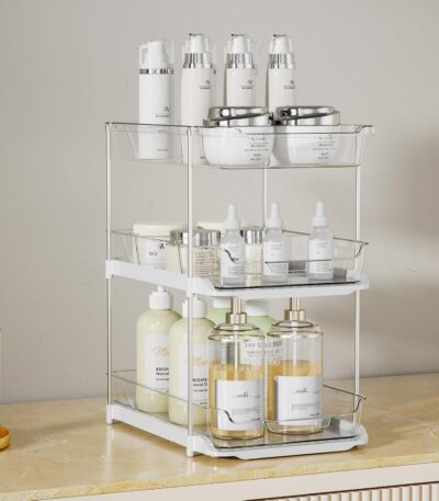 3-tier multi-purpose sink organizer for kitchen storage