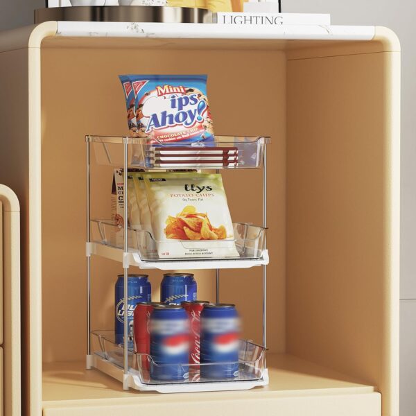 Adjustable 3-tier storage rack for household essentials