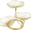Decorative 3-tier iron fruit basket stand for kitchen countertop