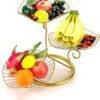 Black metal fruit bowl stand with three detachable tiers