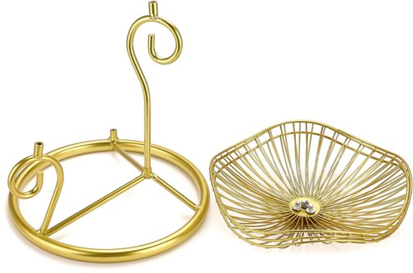 Three-tier fruit stand for snacks, bread, and produce