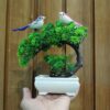 Bird-themed artificial potted plant for living room decoration