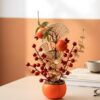 Small artificial tangerine tree for living room and office decor