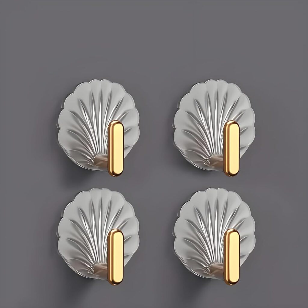 Self-adhesive kitchen wall hooks for utensils and towels