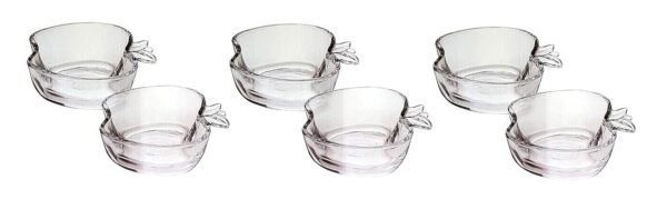Apple shape glass ice cream bowl for stylish dessert serving