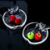 Elegant apple shape glass bowl for pudding, sundaes and snacks