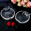 Apple shaped glass bowl for elegant ice cream and dessert serving