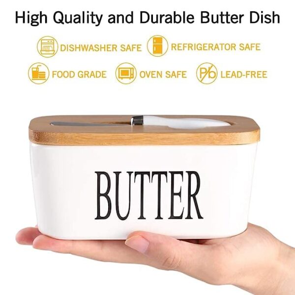 Stylish butter box with airtight wooden lid for daily kitchen use