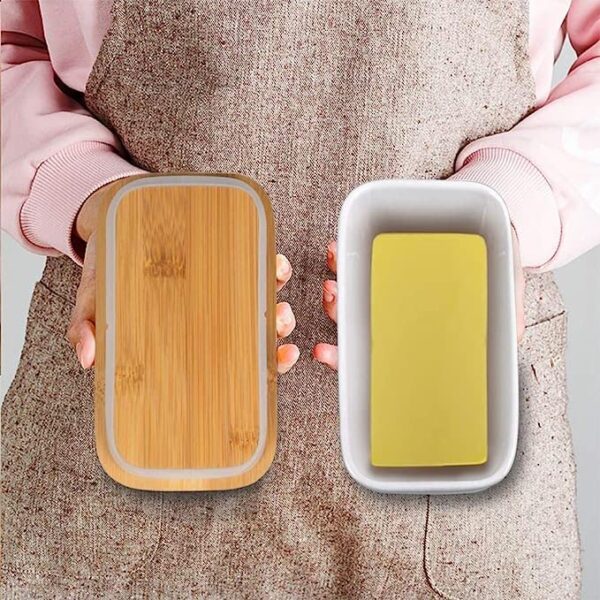 Wooden lid butter container perfect for kitchen organization