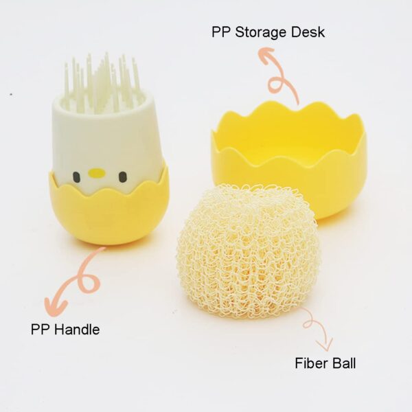 Cute Chicken Eggshell Brush for Scrubbing Countertops and Dishes