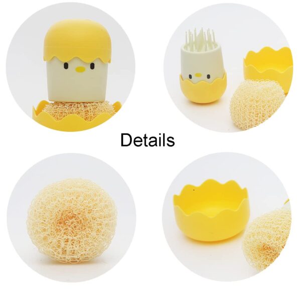 Heavy-Duty Eggshell Kitchen Brush for Pots, Tawa, and Cookware