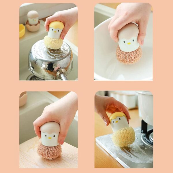 Cute Chicken Eggshell Brush for Scrubbing Countertops and Dishes