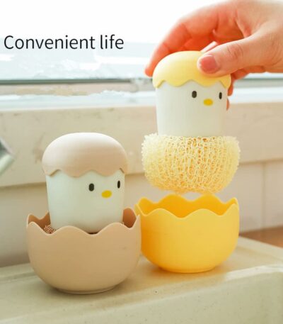 Eggshell Chicken Kitchen Cleaning Brush for Utensils and Dishes