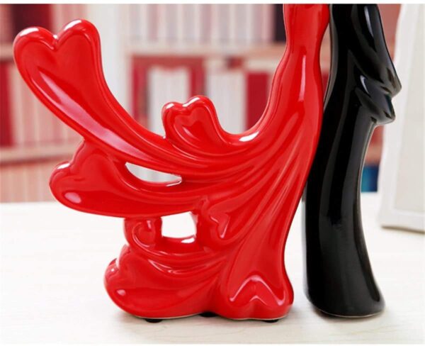 Elegant couple embrace figurine for bedroom décor