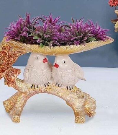 Romantic bird pair figurine on tree for living room decoration
