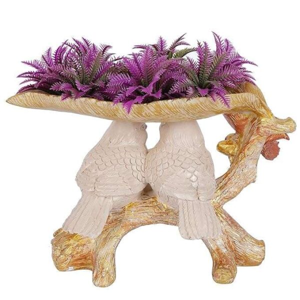 Romantic bird pair resin ornament for bedside or office desk