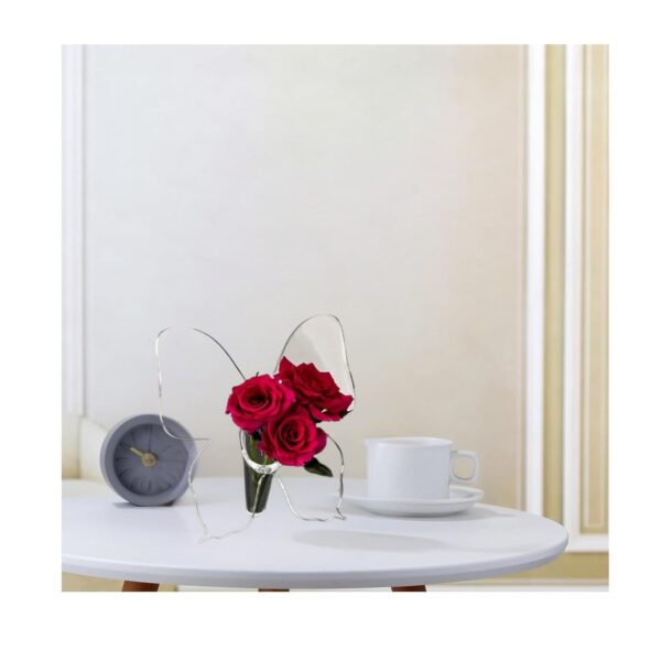 Transparent acrylic vase with butterfly design for home décor