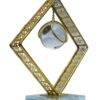 Clear Crystal Ball on Gold Base – Stunning Art Deco Home Ornament
