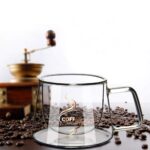 Double wall insulated espresso glass cup for hot coffee shots