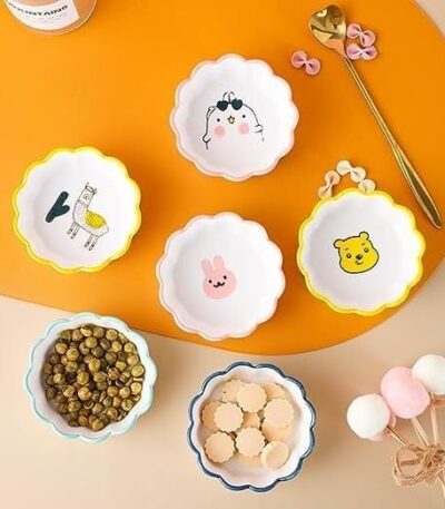 Ceramic dipping bowl set for serving sauces and chutneys