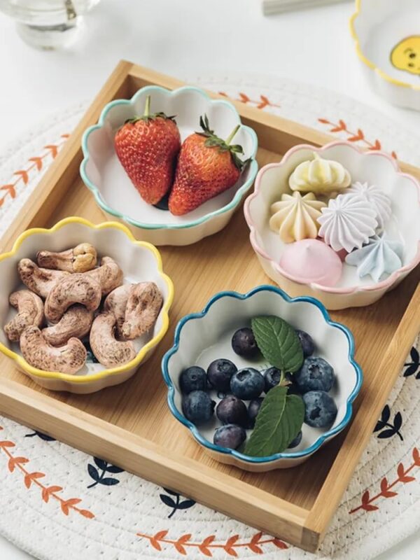 Handcrafted ceramic bowl set for dips, salsa and toppings