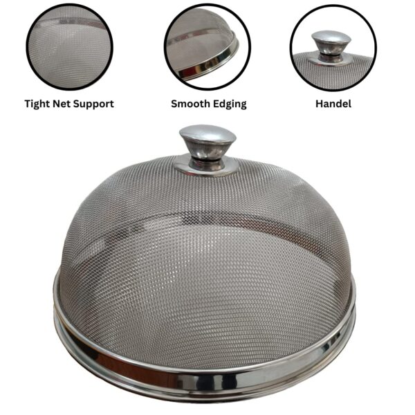 Metal mesh food dome for kitchen hygiene