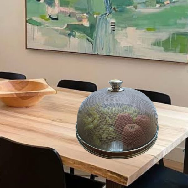 Protective stainless steel food net cover for safe dining