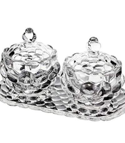 Hand-crafted bubble crystal glass ornament for home interiors