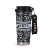 Premium Coffee Travel Mug with Straw and Flip Lid for Hot & Cold Drinks