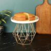 Stylish dessert display metal cake stand with round plate