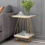 Modern square coffee table in gold and white for living room décor