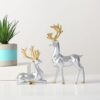 Resin deer figurine statue for elegant home and living room decor