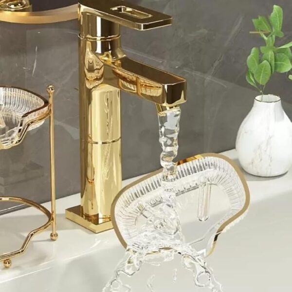 High-End Transparent Soap Dish with Water-Draining Feature