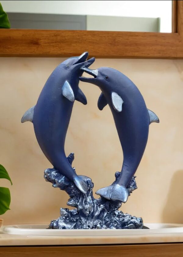 Modern Decorative Dolphin Figurine for Coastal Interior Decor