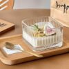 Transparent square ice cream bowl for serving desserts