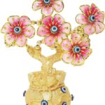 Evil Eye Protection Decorative Tree with Blue Beads and Gemstones