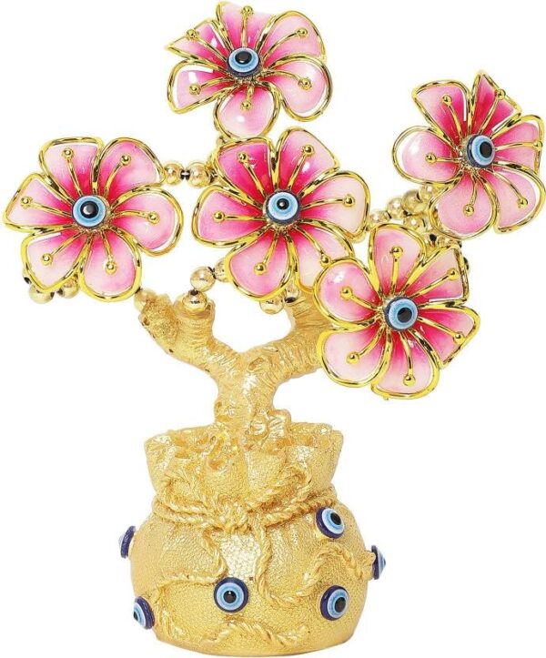 Evil Eye Protection Decorative Tree with Blue Beads and Gemstones