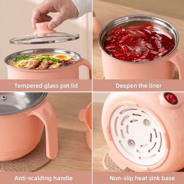 Stainless steel electric multi cooker with lid and steamer rack