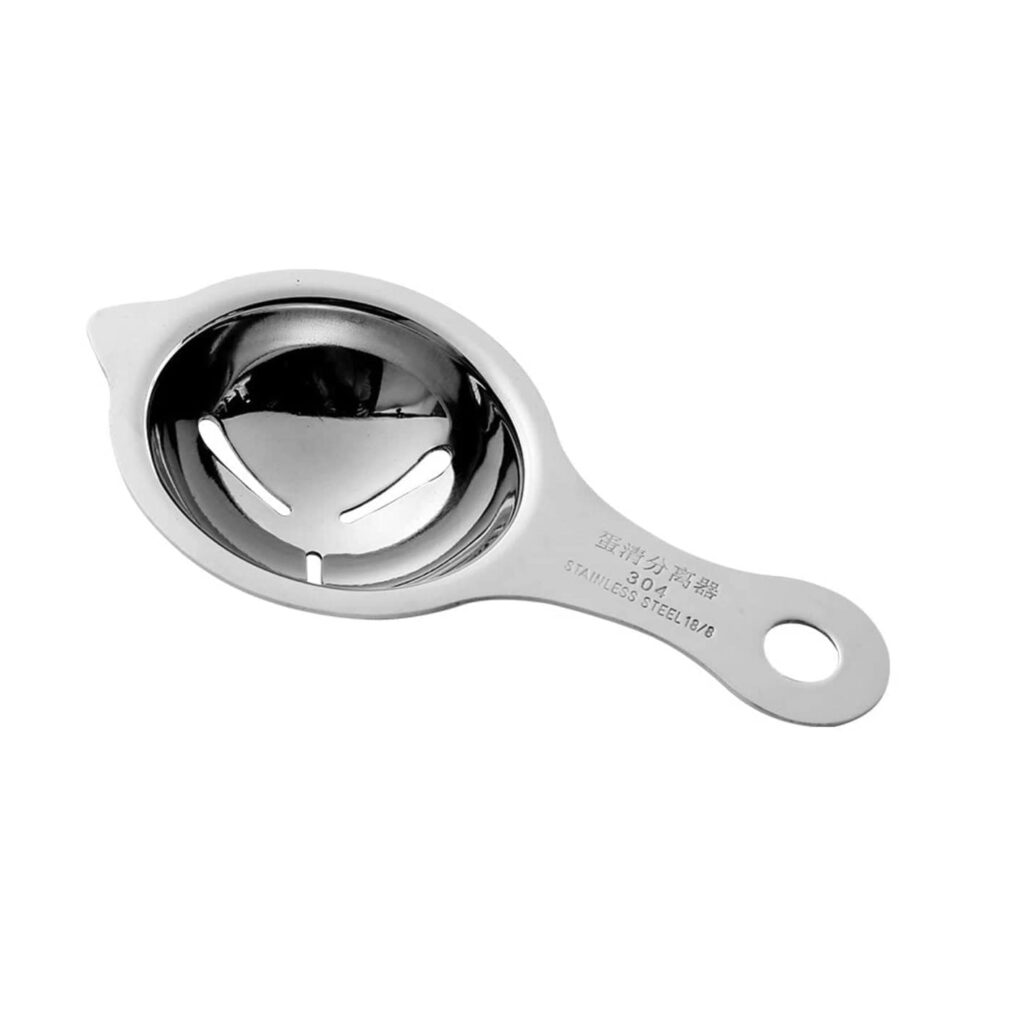 Food-grade egg yolk divider with stainless steel filter design