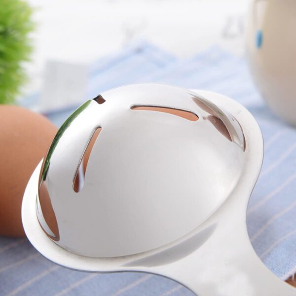 Compact stainless steel egg separator for effortless yolk filtering