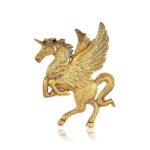 Handcrafted metal flying horse wall hanging for home decor