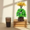Cute small artificial plants with colorful flowers for home interior