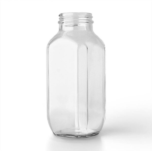 Stylish French Square Glass Bottle for Travel with Airtight Steel Lid