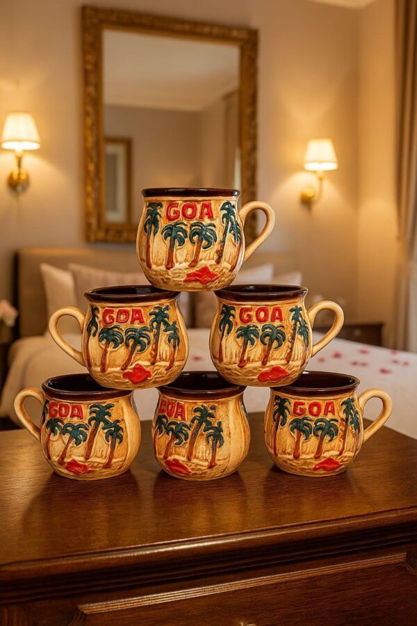 Colorful Goa landscape printed ceramic mug for daily use
