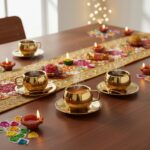 Luxury Stainless Steel Tea Cup and Saucer Set with Gold PVD Finish