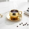 Polished Gold Stainless Steel Teacup Set for Modern Kitchen