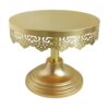 Elegant gold cake stand for wedding dessert table display