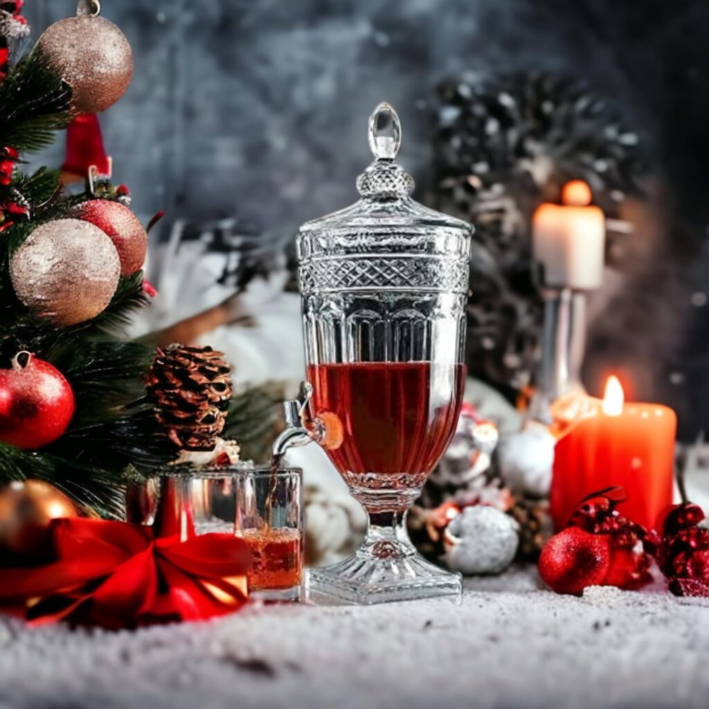 Premium Glass Beverage Dispenser with Tap for Juice, Water, and Drinks